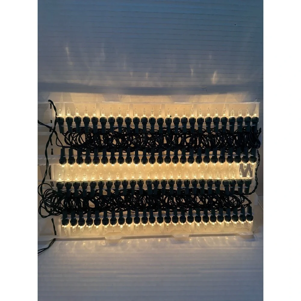 JoyBrite 100 Deluxe Light‎ Set Clear Miniature Indoor Outdoor 48ft Green Wire